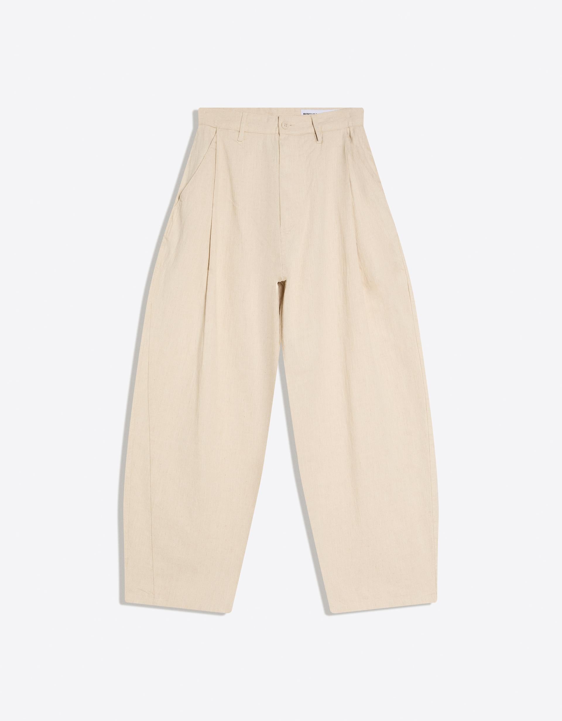 Super baggy trousers with linen