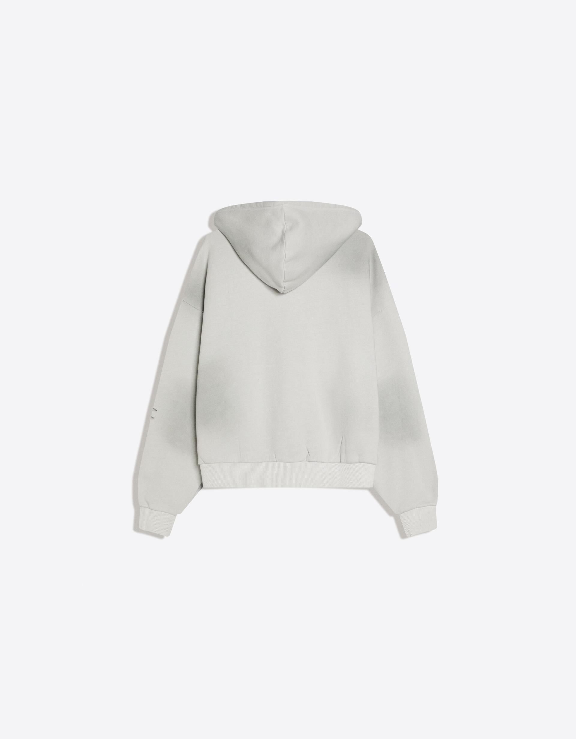 Washed effect cropped hoodie
