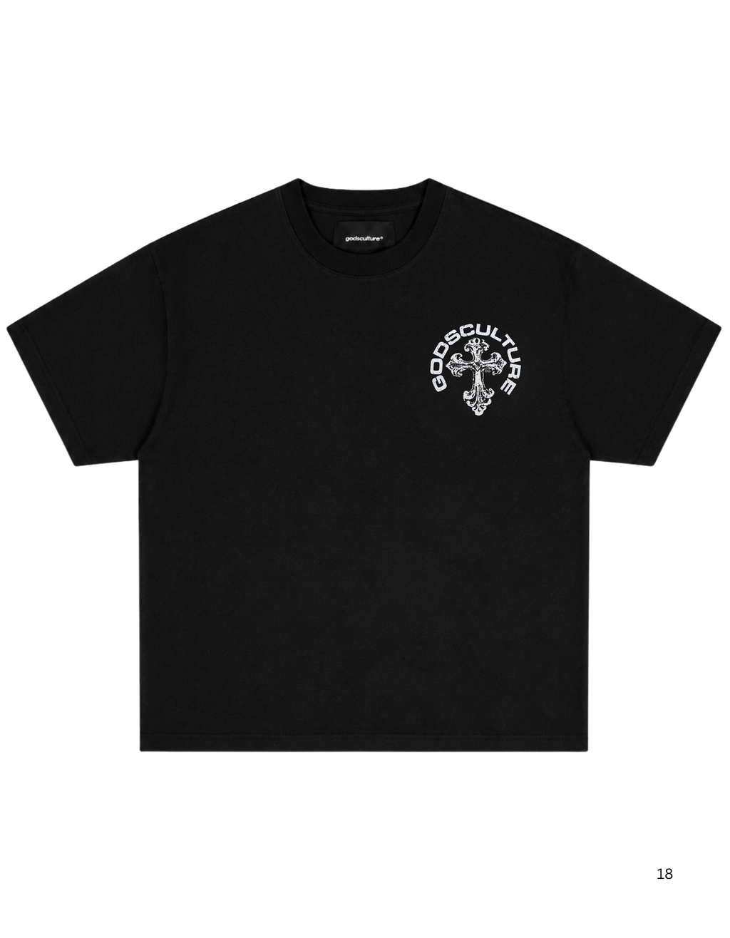 GODSCULTURE Cross Arc Oversized Tee – Black
