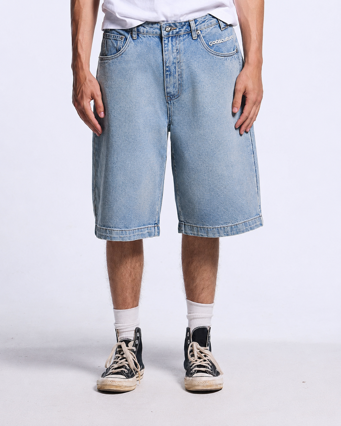 STARS SHORTS LIGHT DENIM