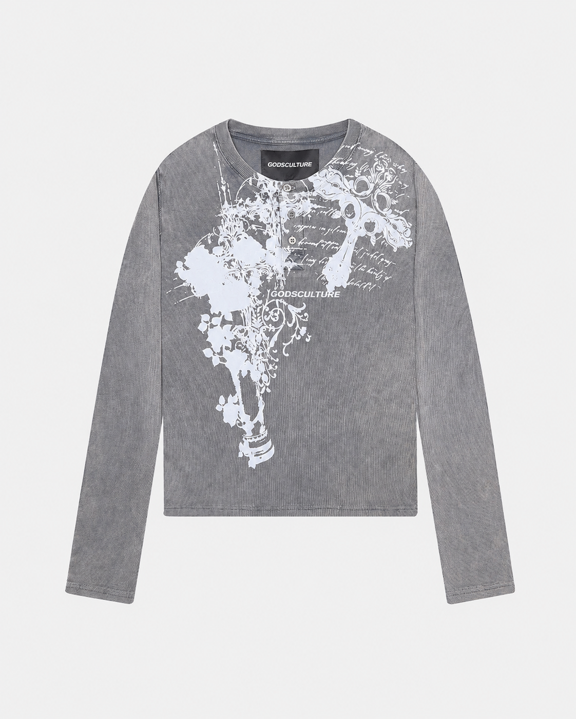 Henley button neckline slim relaxed fit