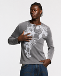 Henley button neckline slim relaxed fit