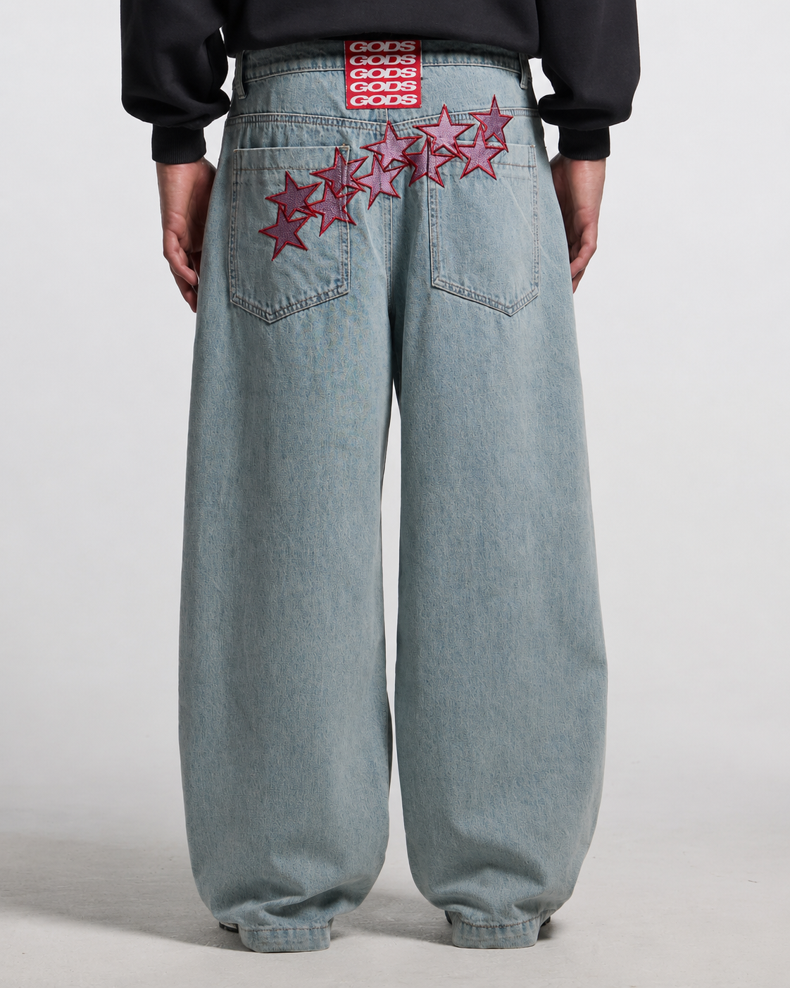 STARS PANTS LIGHT BLUE DENIM