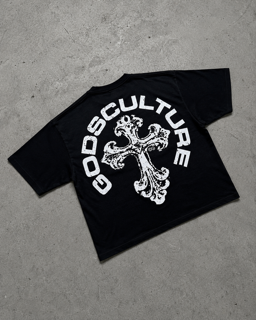 GODSCULTURE Cross Arc Oversized Tee – Black