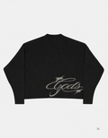 Waffle Knit Crewneck – Black
