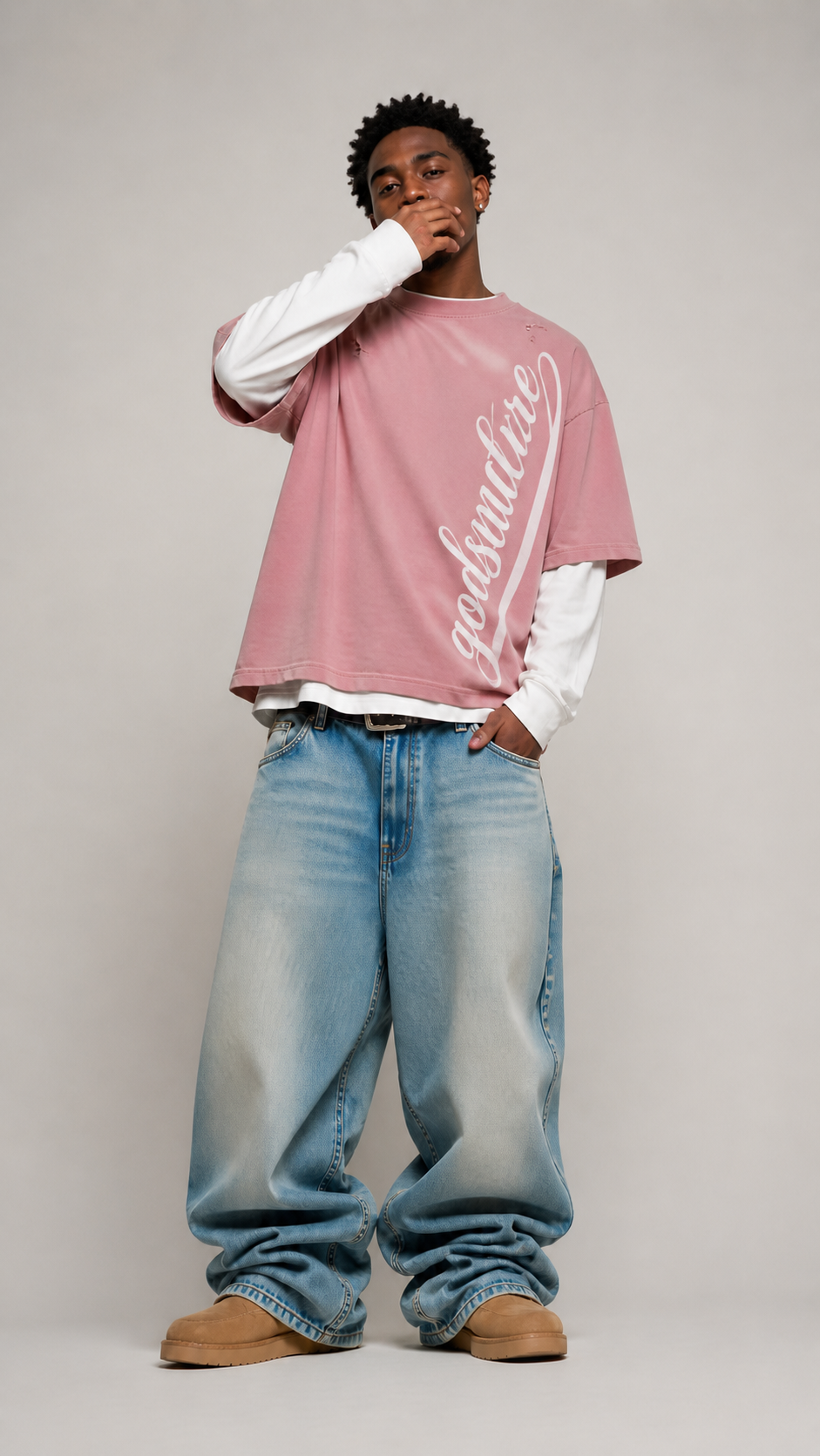 Dust pink - Godsculture Heritage Layered Tee