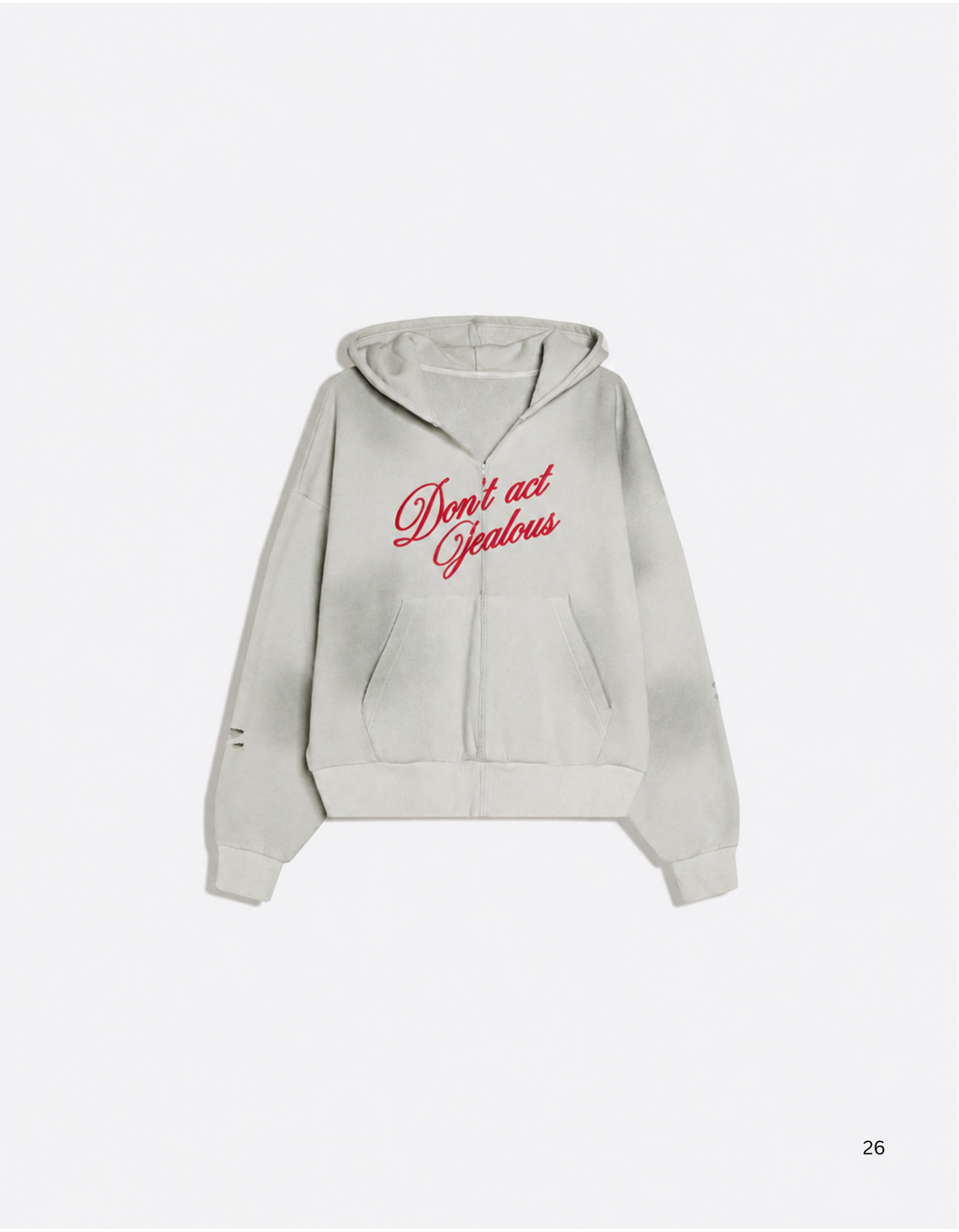 Washed effect cropped hoodie
