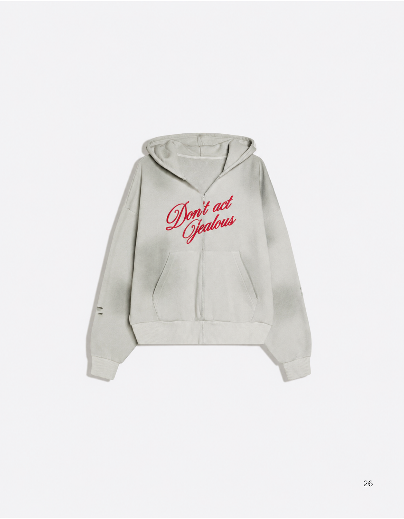 Washed effect cropped hoodie