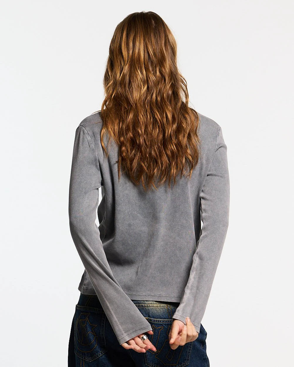 Henley button neckline slim relaxed fit