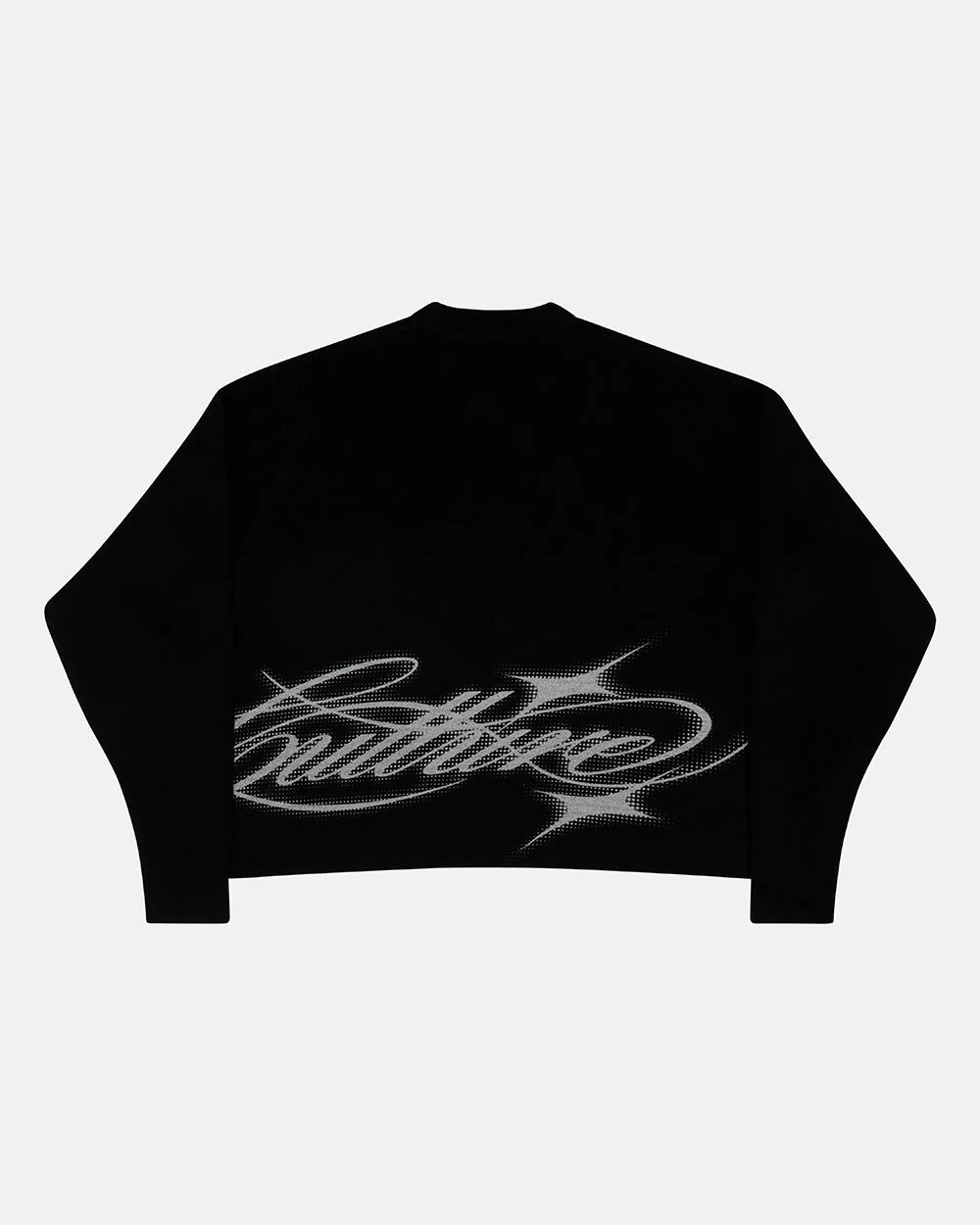 Waffle Knit Crewneck – Black