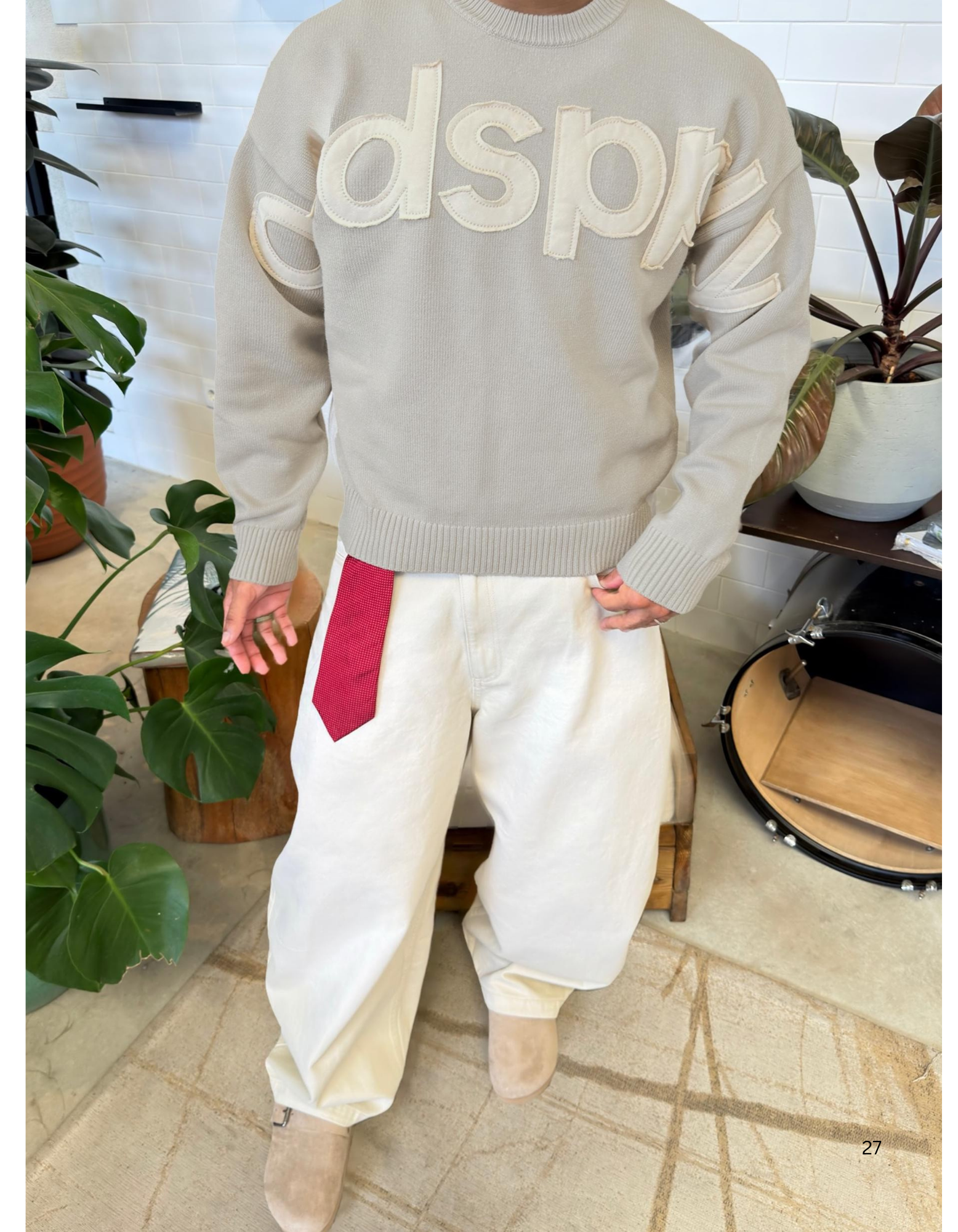 God splly Patch round sweater